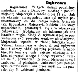 pobicie i rabunek w Dabrowie Górniczej, pięknem za nadobne, G.Cz.140, 1907 r..jpg