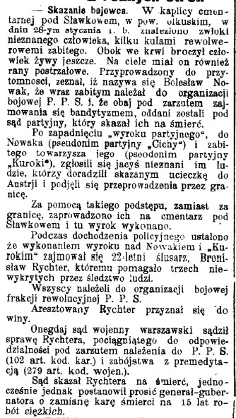 partyjny wyrok wykonany pod Sławkowem, G.Cz. 257, 1907 r..jpg