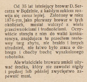 Browar Sercarza w Będzinie, Świat, 22, 1911 r, cz.1.jpg
