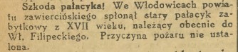 pożar pałacu we Włodowicach, Dziennik Bydgoski, 132, 1935 r..jpg