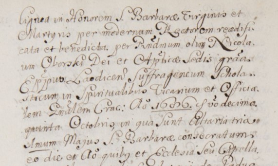 Kapliczka Świętej Barbary, Włodowice, Wizytacja 1711 r., cz.2.jpg