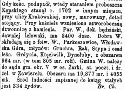 Kościół we Włodowicach, Słownik Geograficzny Królestwa Polskiego tom 13, s.714.jpg