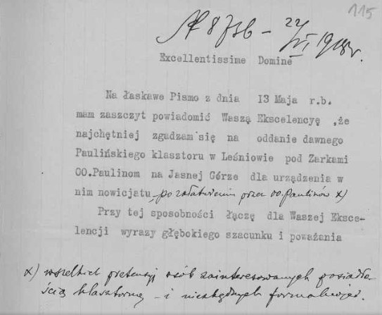 bp kielecki Augustyn Łosiński do bpa Stanisława Zdzitowieckiego, 1918 r., .jpg