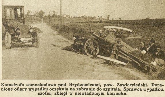 wypadek samochodowy, K.Z.BTDI 30, 1927 r..jpg