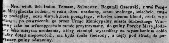 Szlachcic Ossowski wydalony za włóczęgostwo, Dz.U.W.K. 35, 1824 r..jpg