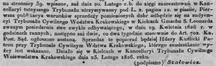 licytacja sprzedaży dóbr Postaszowice i Gorzków, Dz.U.W.K. 10, 1826 r., cz.3.jpg