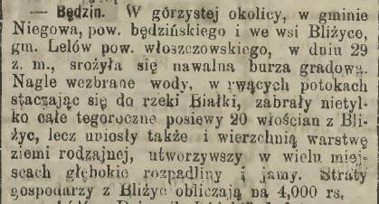 burza i osunięcia w Bliżycach, Słowo, 113, 1885 r..jpg