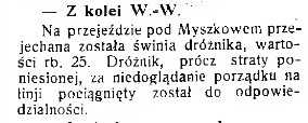 przejechana świnia w Myszkowie, G.Cz. 8, 1910 r..jpg
